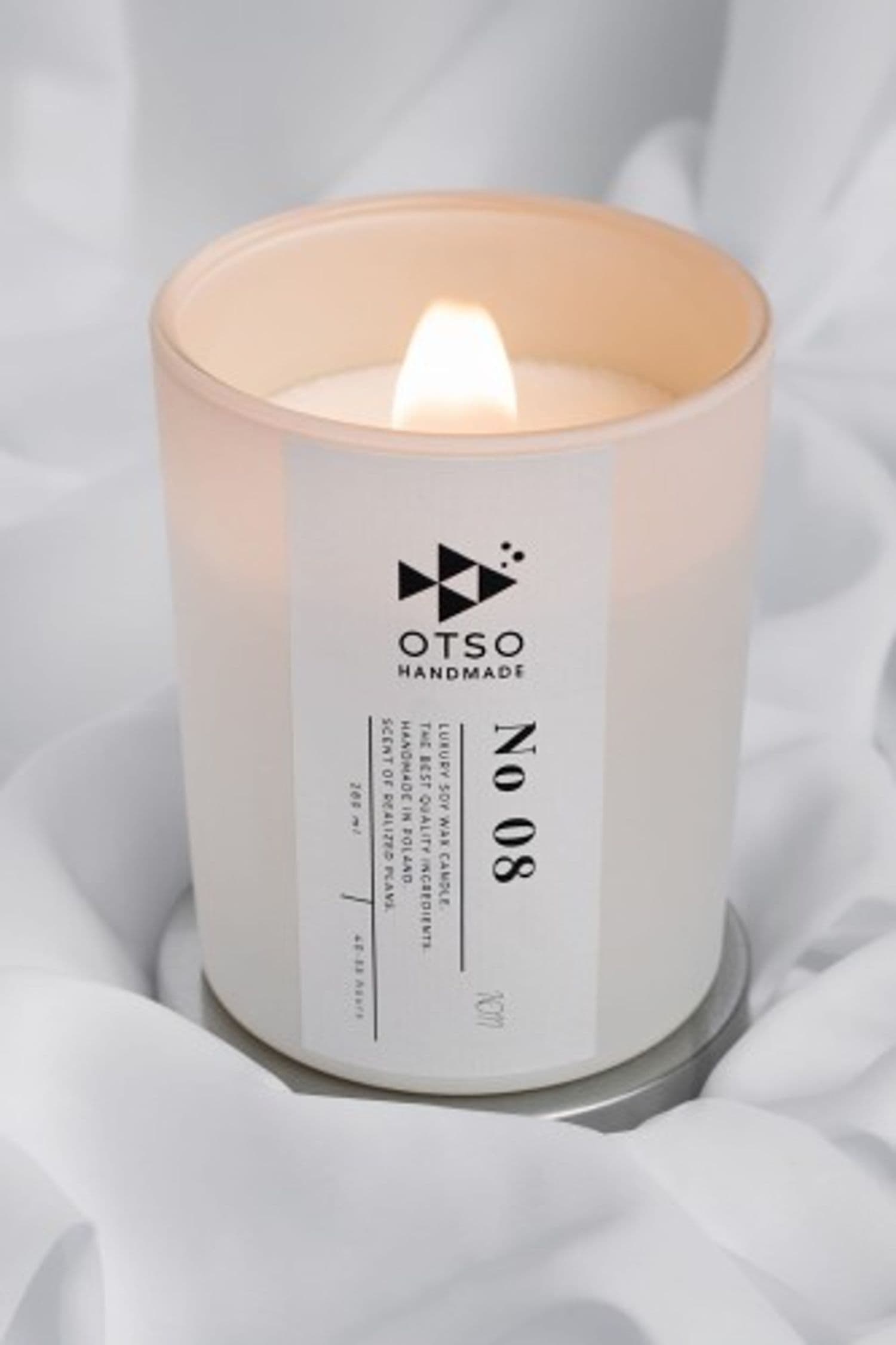 Świeca sojowa No 08 biała - świeca sojowa zapachowa WHITE 280 ml