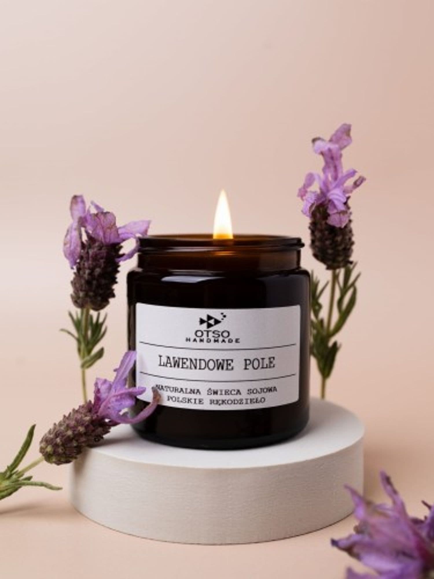 Świeca sojowa LAWENDOWE POLE - naturalna świeca sojowa zapachowa 120 ml