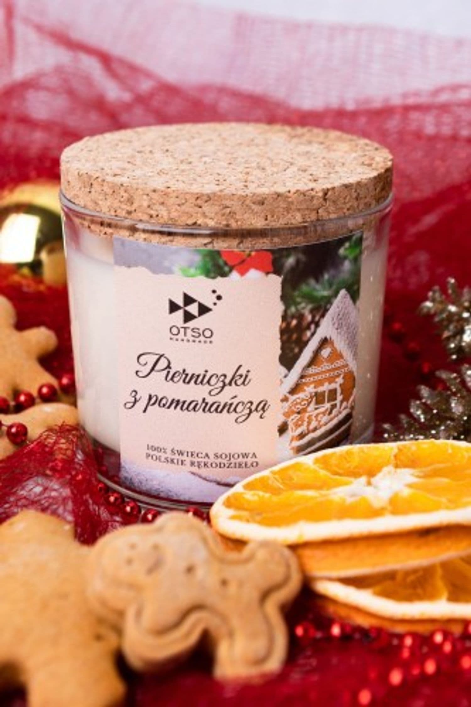 Świeca świąteczna Pierniczki z pomarańczą - świeca sojowa zapachowa - 250 ml