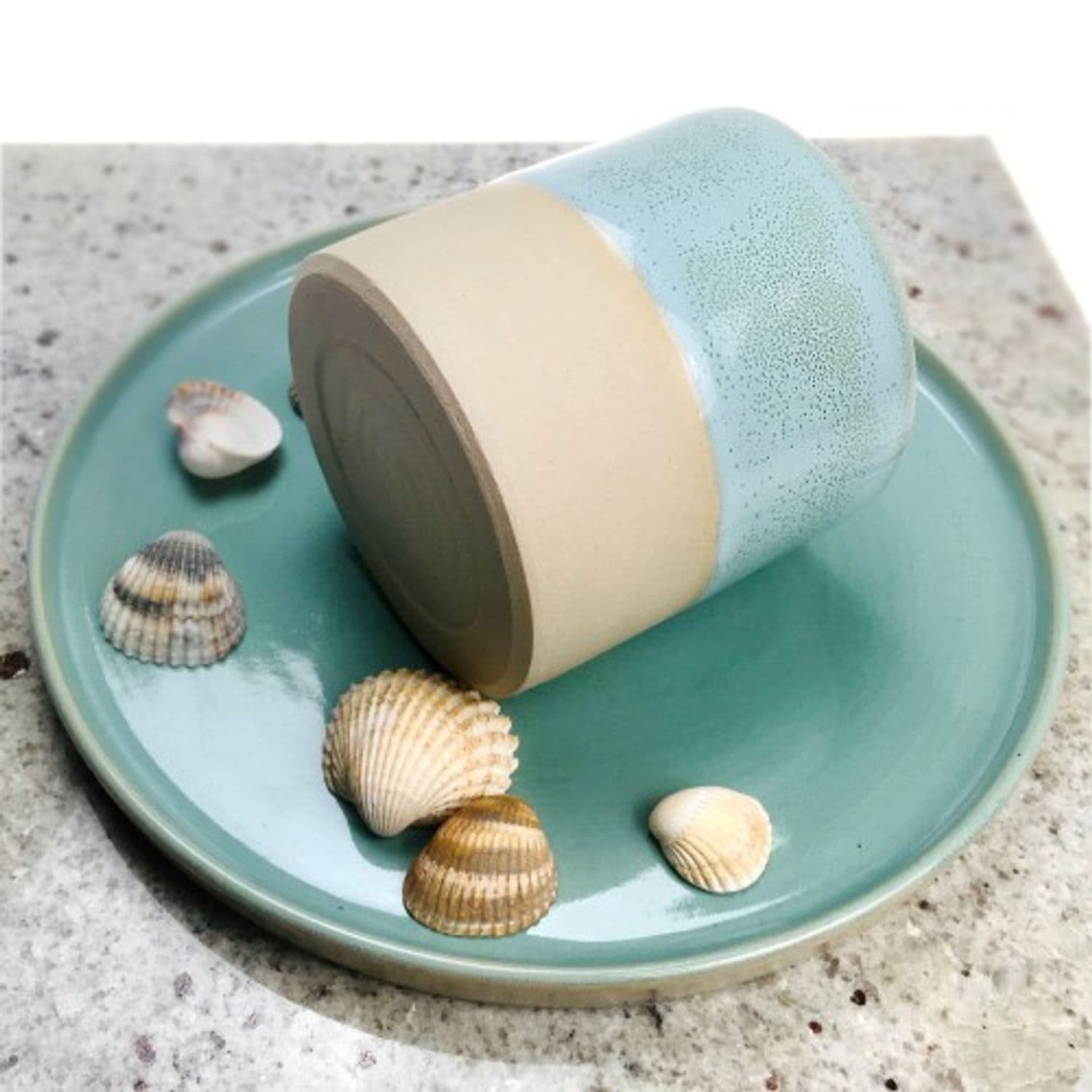 ŚWIECA SOJOWA W CERAMICE "SEA" - naturalna świeca zapachowa - świeca sojowa zapachowa 350 ml